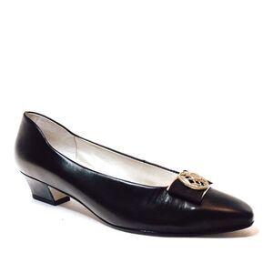 Vintage Calico Leather Black Shoes Size 5